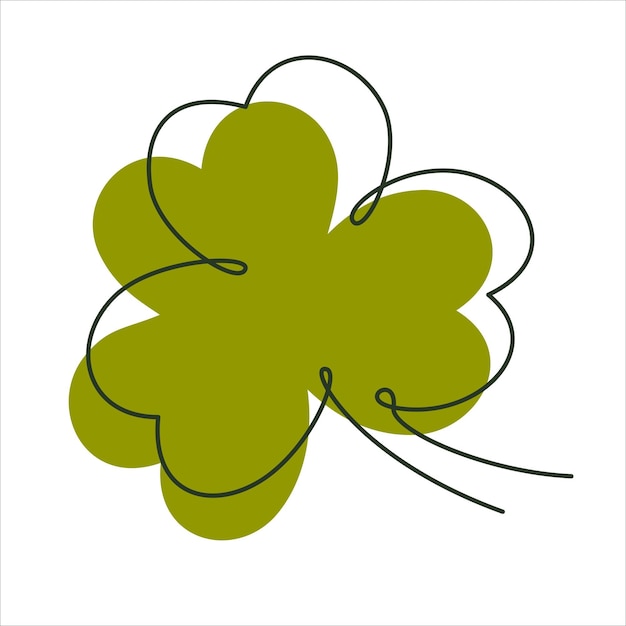 Clover leaf with outline