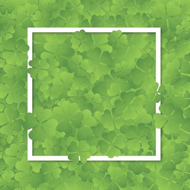 Clover leafs frame border design.