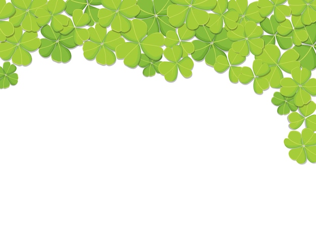 클로버 잎에 고립 된 흰색 배경 벡터 일러스트 St Patricks Day 상징 아일랜드어 행운의 토끼풀 배경