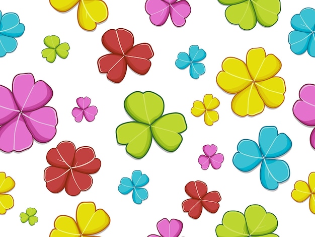 Clover leaves patterns with colorful on background Vector illustrations St Patricks Day symbol Irish lucky shamrock background