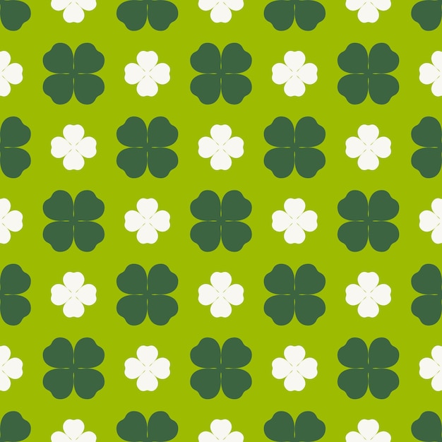 Clover leaves seamless pattern Happy St Patricks Day design