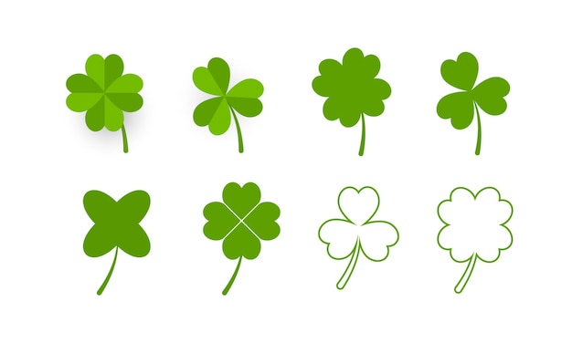 Vector clover leaves vector set