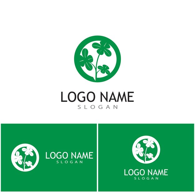 Clover Logo Template vector symbool natuur