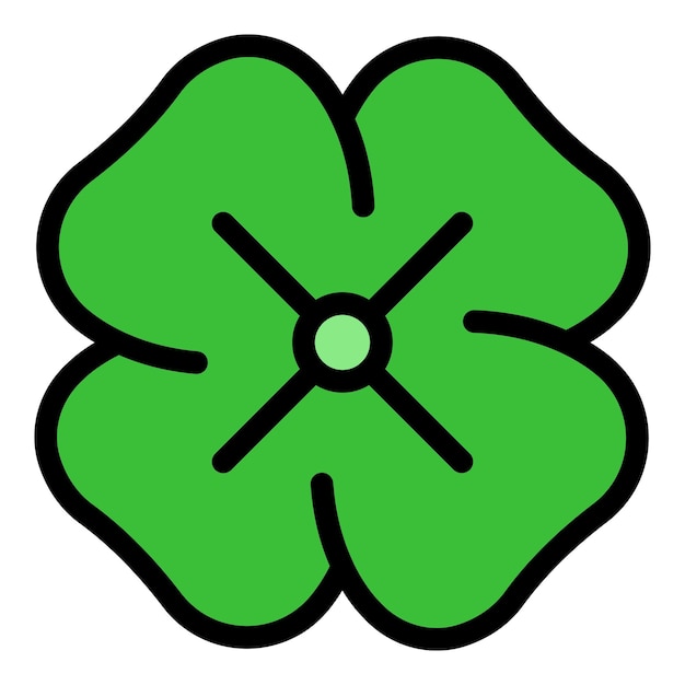 Clover luck icon outline clover luck vector icon color flat isolated