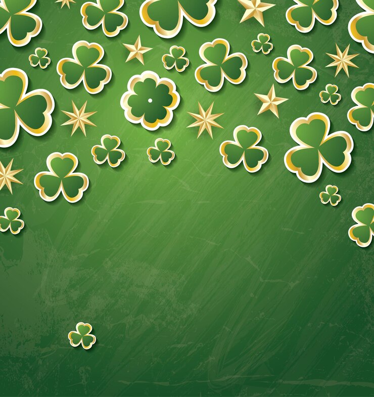 Vector clover pattern for st. patrick's day with copy space. vector illustration.