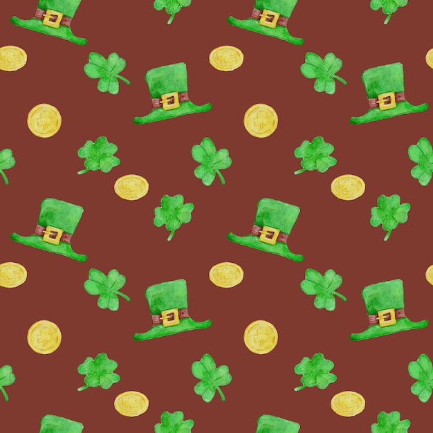 clover pattern watercolor irish day