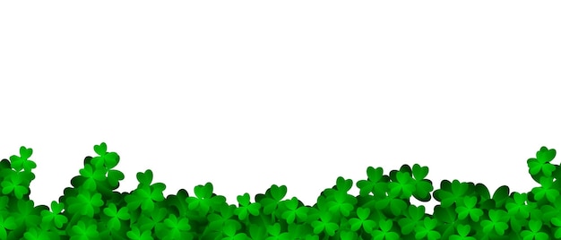 클로버 토끼풀 잎 원활한 테두리 벡터 장식 요소 템플릿 Patricks Day 원활한