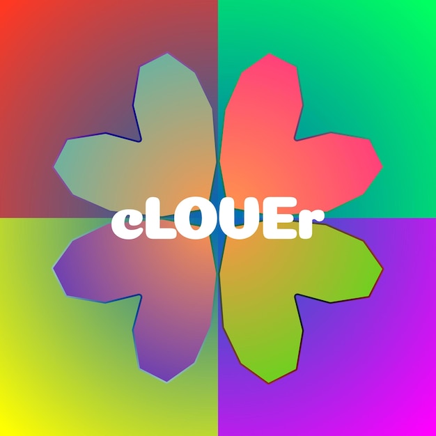 Clover sign on colorful background Love Postcard