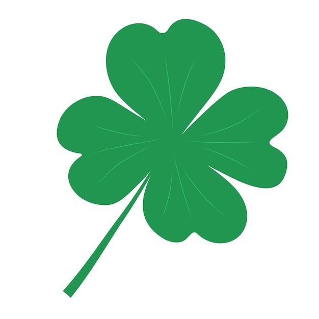 Clover with four leaves isolated on white background Shamrock St Patrick Irish symbol