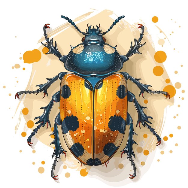 Vector clown beetles cartoon icon isolated on transparent background illustrations