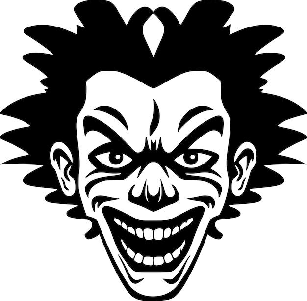 Vector clown black and white isolated icon vector illustration