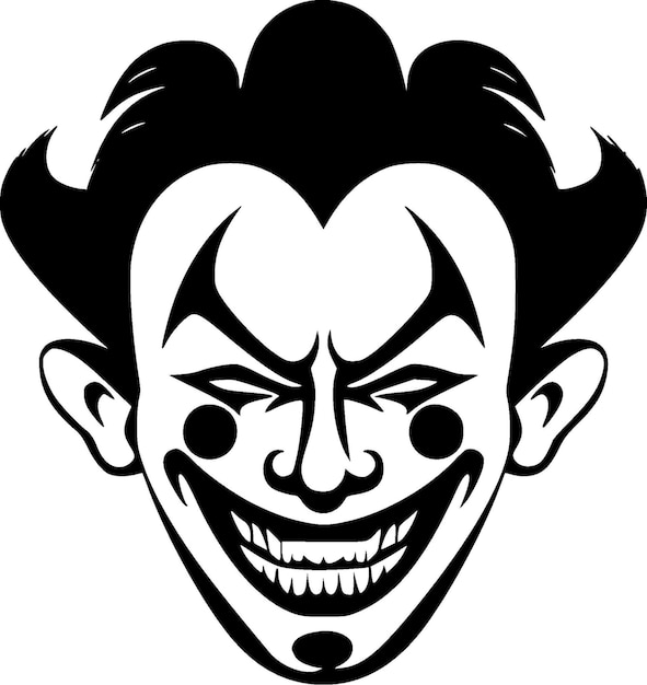 Vector clown black and white vector illustration