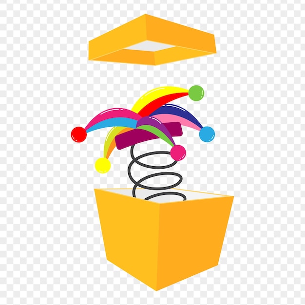 Clown box vector on transparent background