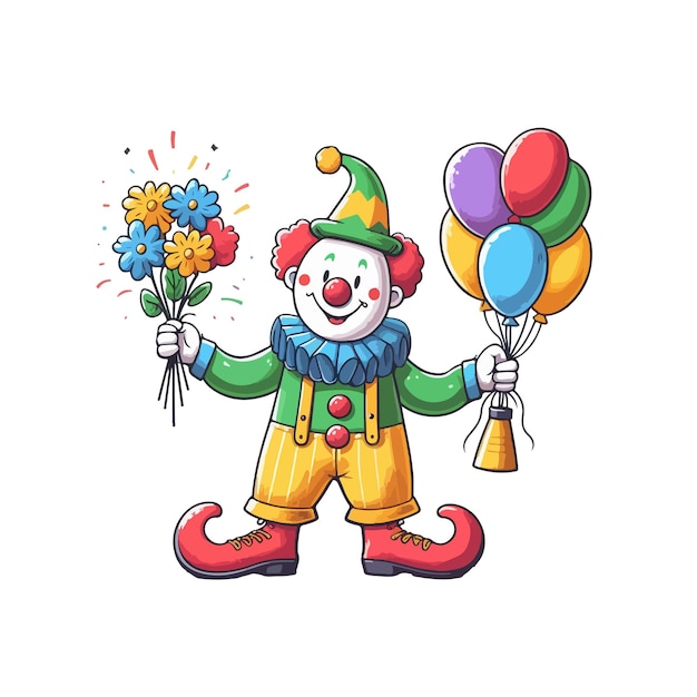 Vector clown character cartoon ai generated image