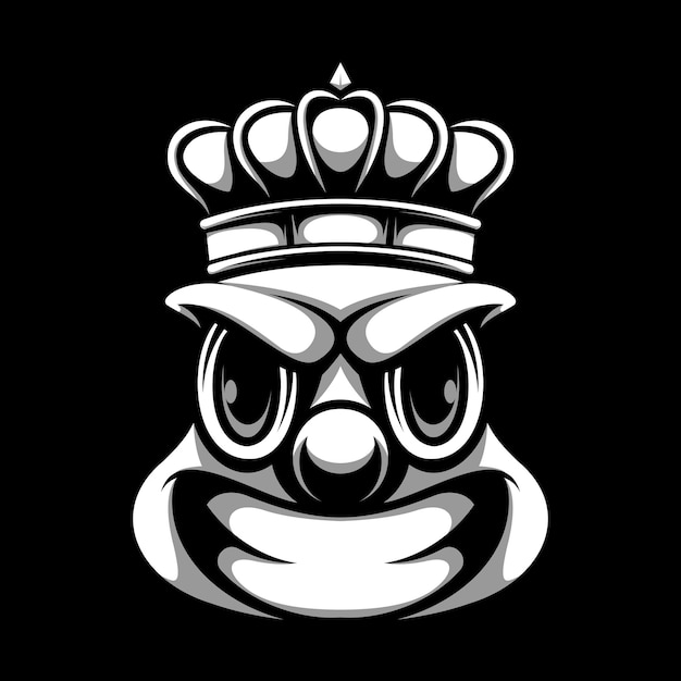 Vector clown crown black and white