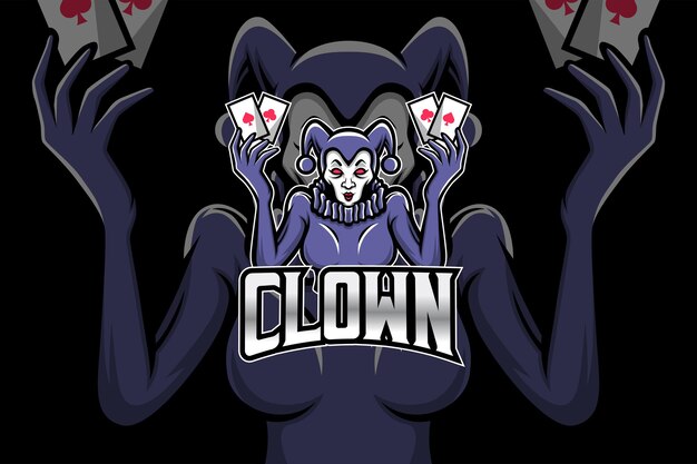 Clown- esport logo-sjabloon