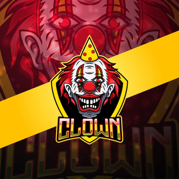 Clown esport mascotte logo