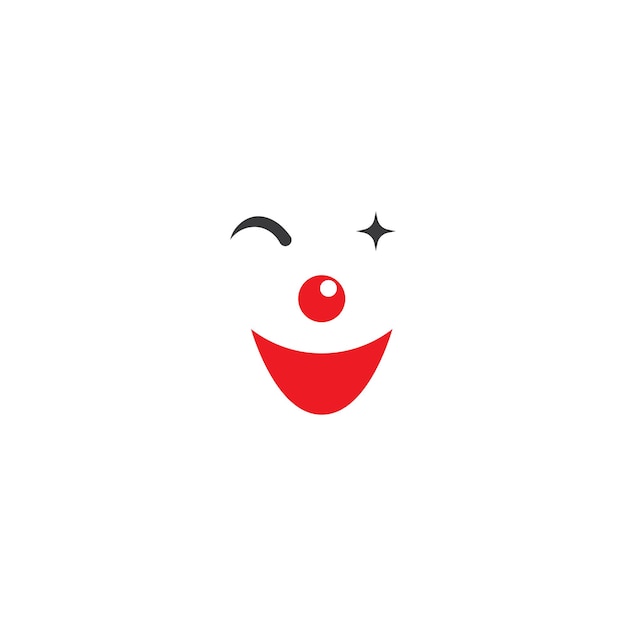 Иллюстрация клоуна на лице векторный шаблон дизайна иконы