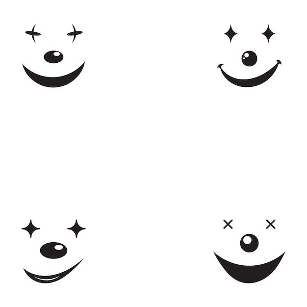 Vector clown face illustration vector icon design template