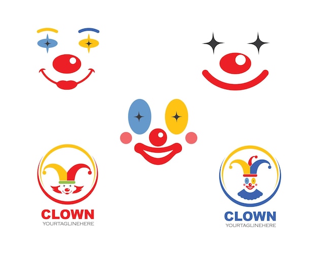 Дизайн векторной иконки лица клоуна