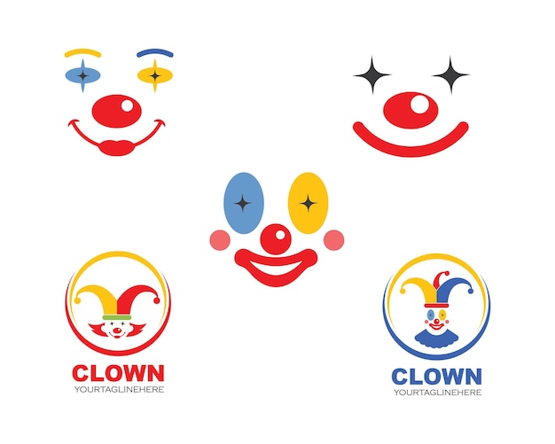 Clown face illustration vector icon design