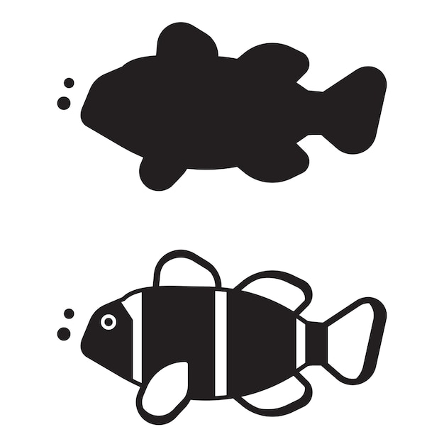 Vector clown fish outline icon or logo