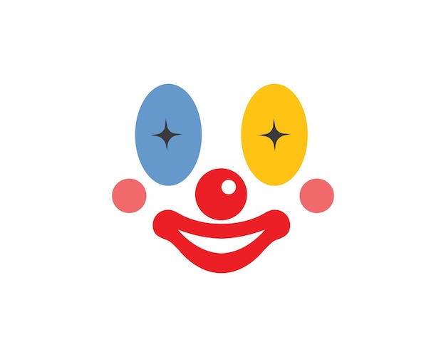 Clown gezicht illustratie vector pictogram ontwerp