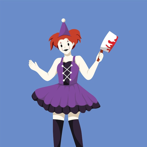 Clown halloween karakter ontwerp illustratie