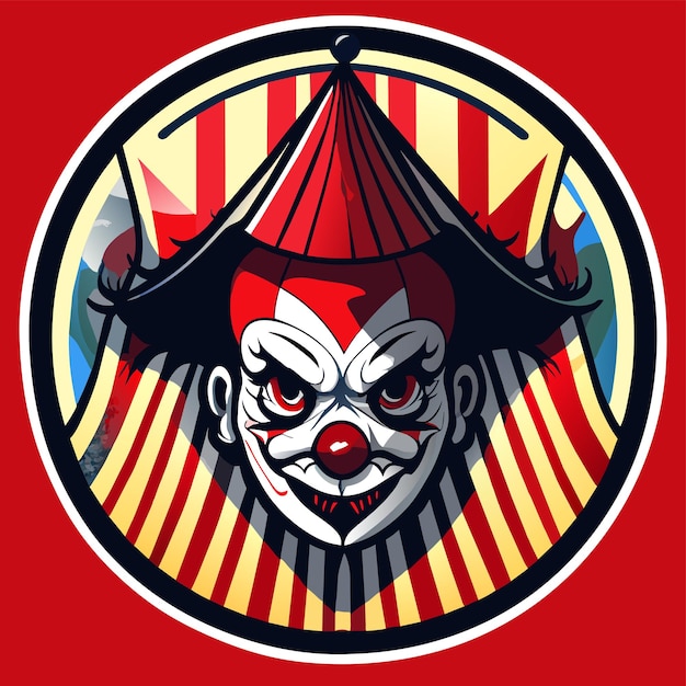 Вектор Клоун-глава шутка талисман логотип вручную нарисованный плоский стильный мультфильм наклейка икона концепция изолирована