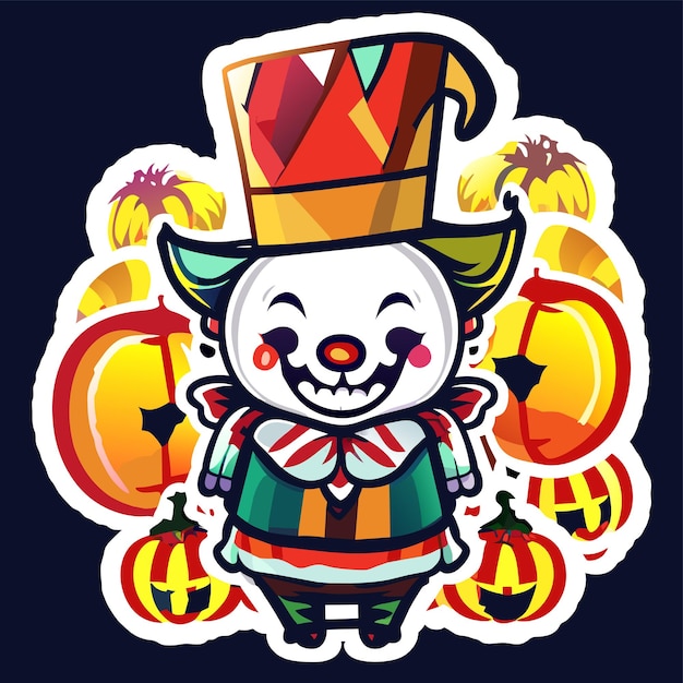 Vector clown head joker mascot logo hand drawn flat stylish cartoon sticker icon concept isolated