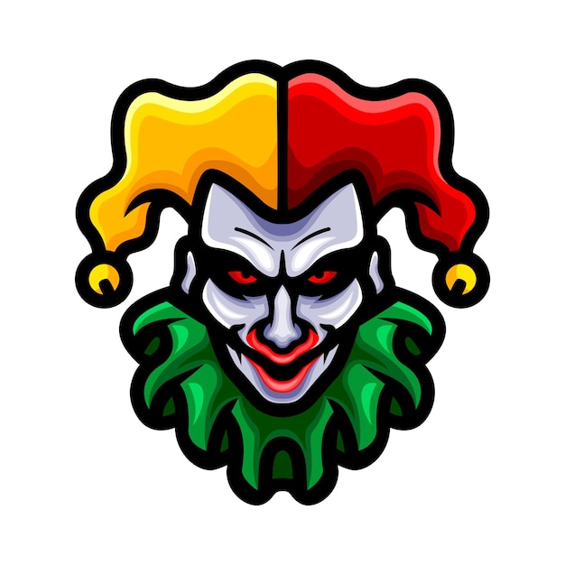 Clown hoofd logo mascotte ontwerp