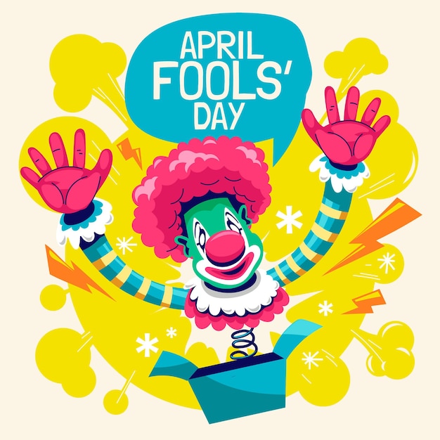 Clown illustration for april fools day concept