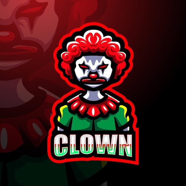 Clown mascotte esport illustratie