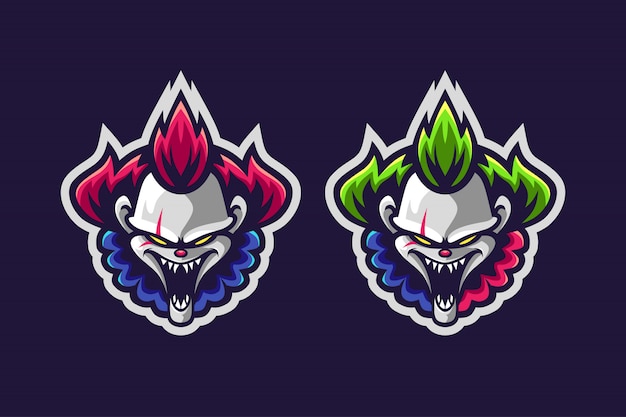 Clown mascotte logo optie kleur