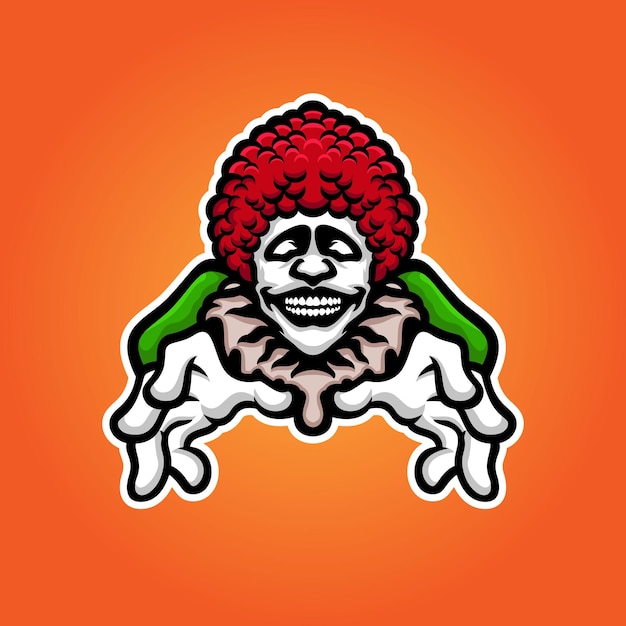 Clown masscot illustratie premium vector