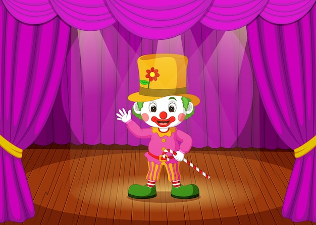 Clown op het podium