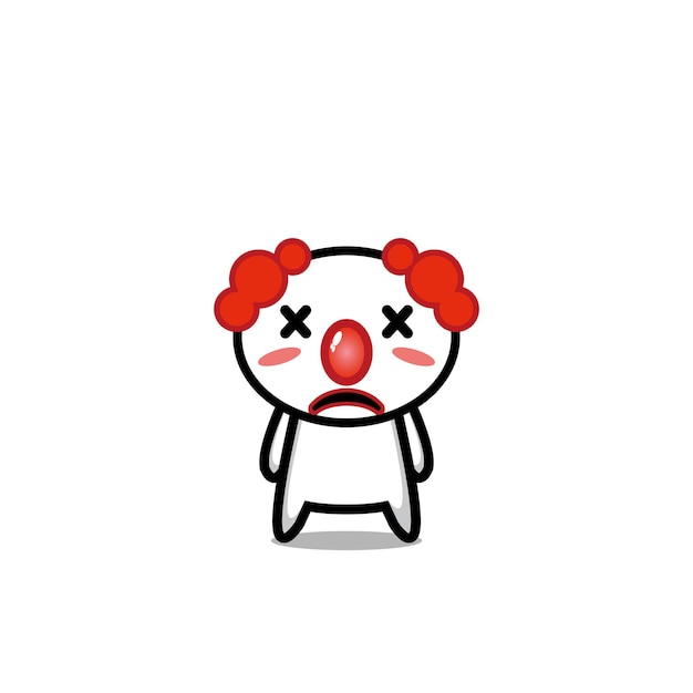 Clown schattig karakter vector ontwerp gezicht joker