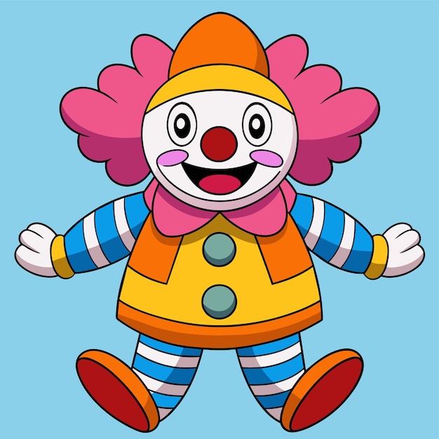 Vector a clown with a clown hat and a blue background