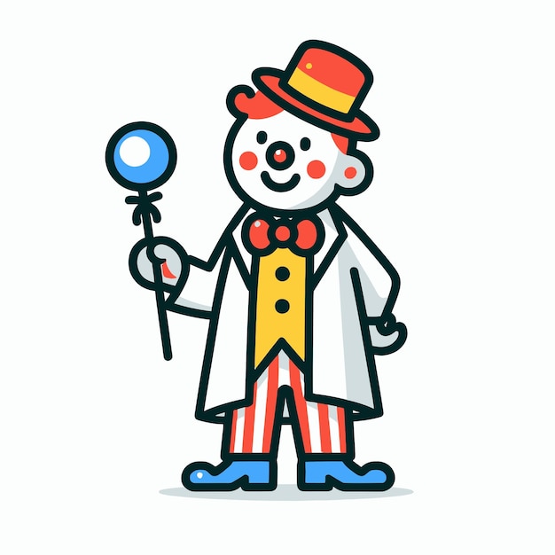 Vector a clown with a pinwheel on his head