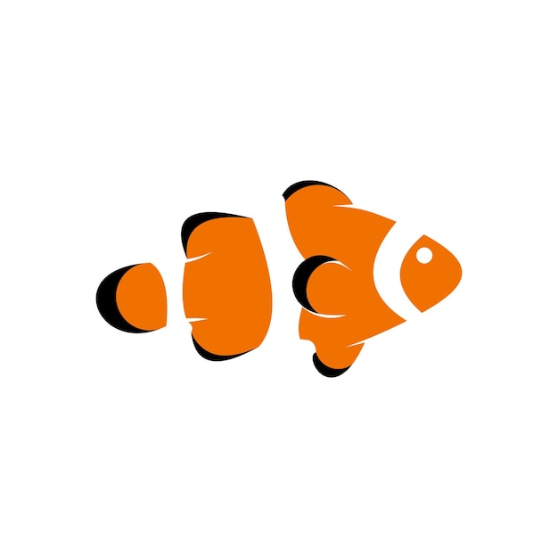 Clownfish aquarium logo design, minimal orange fish template