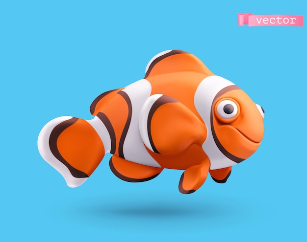 Clownfish character in 3d