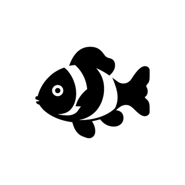 Икона рыбы-клоуна на белом фоне Простая векторная иллюстрация