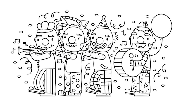 Clowns fanfare vectorillustratie