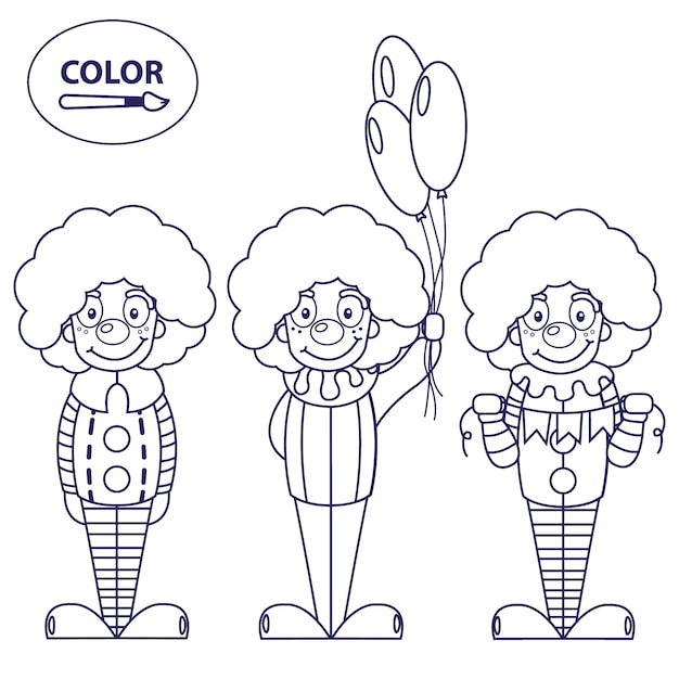 Clowns. an image for coloring.