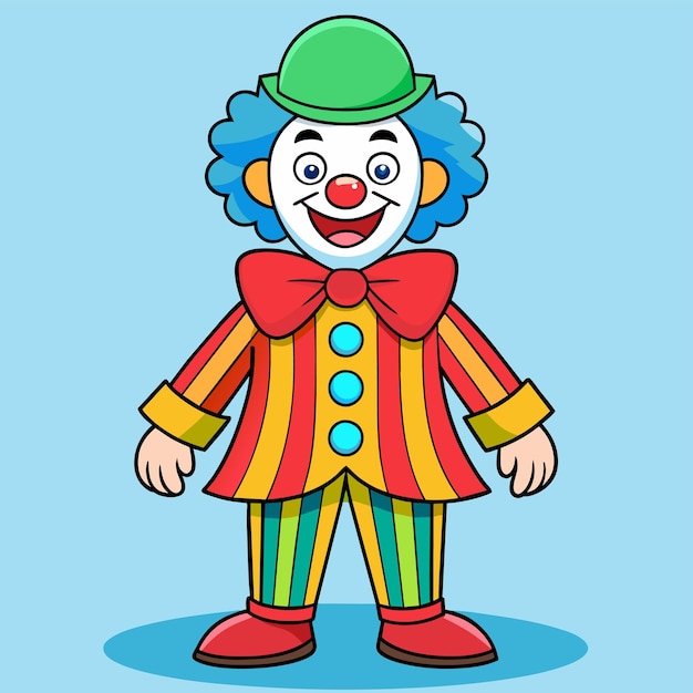 Vector clowns joker buffoon comedian juggler hand drawn mascot cartoon character sticker icon concept