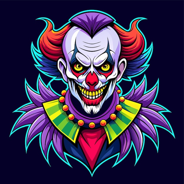 Vector clowns joker buffoon comedian juggler hand drawn mascot cartoon character sticker icon concept