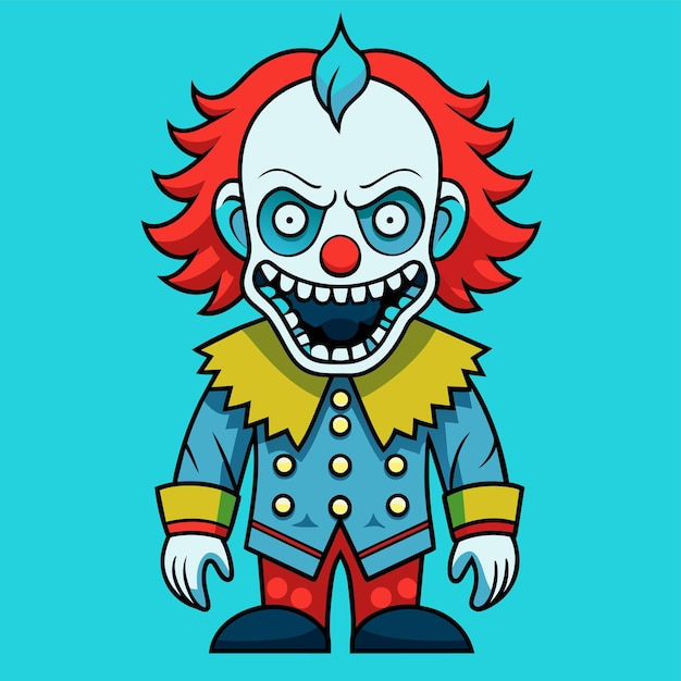 Vector clowns joker buffoon comedian juggler hand drawn mascot cartoon character sticker icon concept