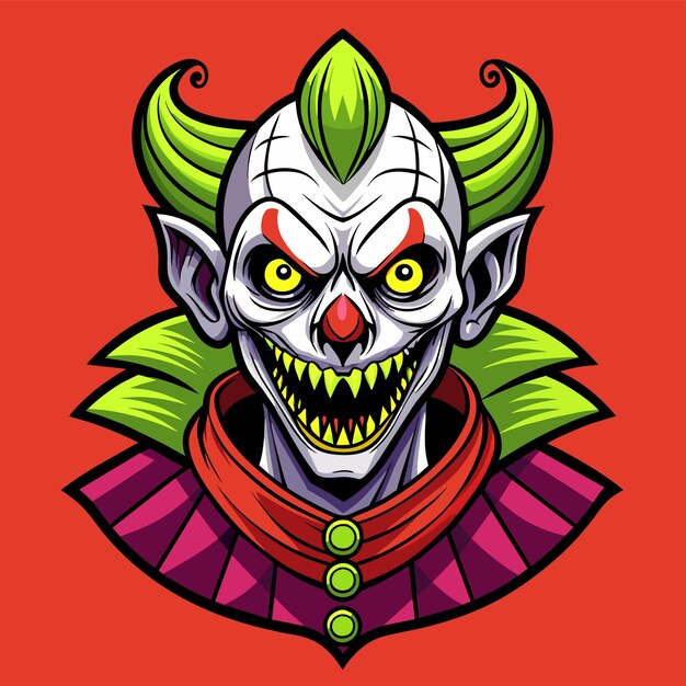 Vector clowns joker buffoon comedian juggler hand drawn mascot cartoon character sticker icon concept