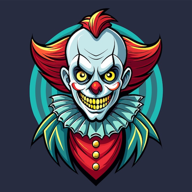 Vector clowns joker buffoon comedian juggler hand drawn mascot cartoon character sticker icon concept