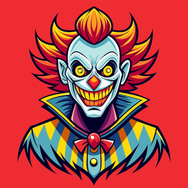 Clowns joker buffoon comedian juggler hand drawn mascot cartoon character sticker icon concept